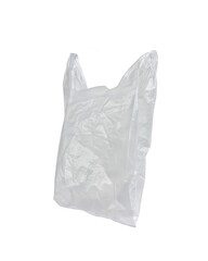 white crumpled plastic bag isolated on white background. This has clipping path.