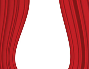 Red curtains opening with white background