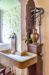 Vintage bathroom in altena castle 