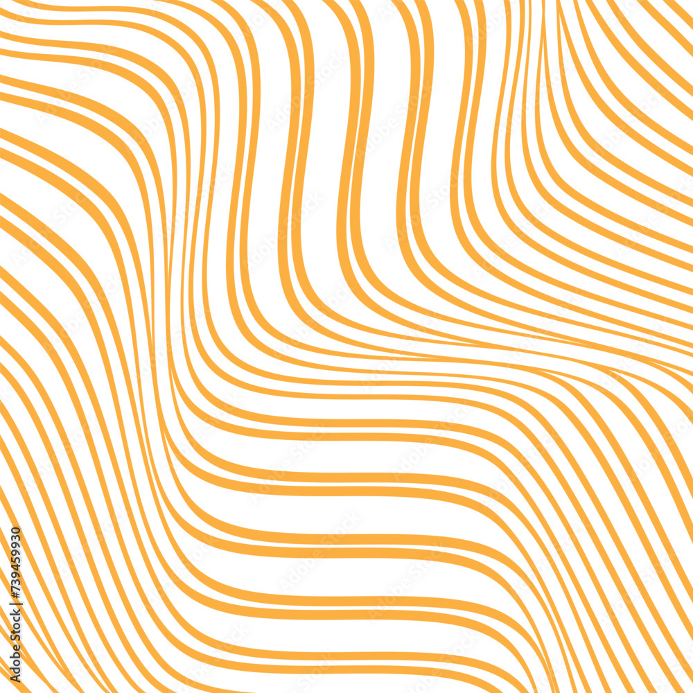 Aufkleber abstract geometric repeatable orange wave line pattern on white.