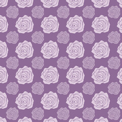 Floral seamless pattern with rose flowers. Simple hand-drawn style. Pretty ditsy for fabric, textile, wallpaper. Digital paper in pink background