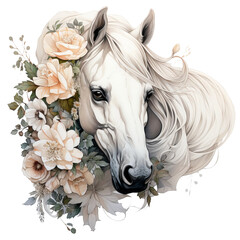 horse with flowers