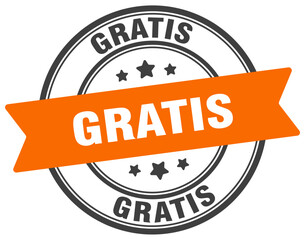 gratis stamp. gratis label on transparent background. round sign