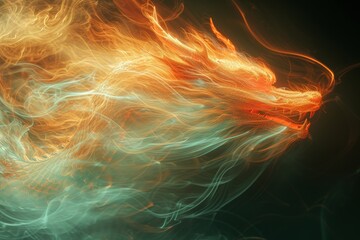 Abstract Dragon background with color smoke
