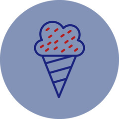 Icecream Line Two Circle Icon