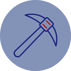 Pickaxe Line Two Circle Icon