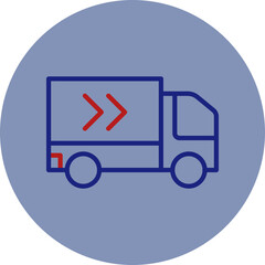 Shipping Truck Line Two Circle Icon