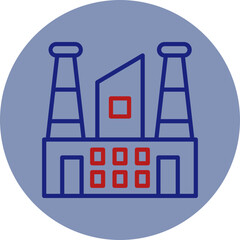 Power Plant Line Two Circle Icon