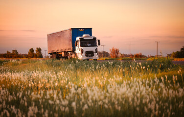 truck on the road