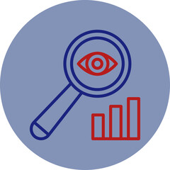 Visibility Analysis Line Two Circle Icon