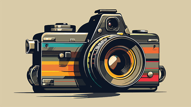Retro Camera Digital Photo vector illustration