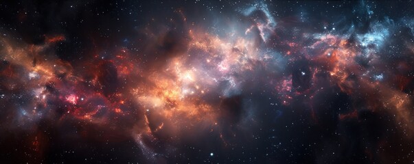 Naklejka premium View of planet in space galaxy and stars in bacground.