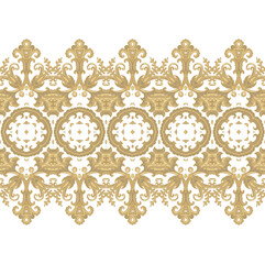 Golden border ornament,  on white background, ornamental decor