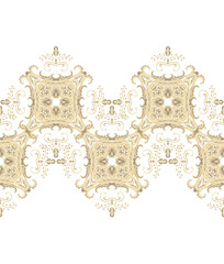 Golden border ornament,  on white background, ornamental decor