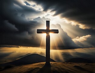 Christian background with christian cross symbol