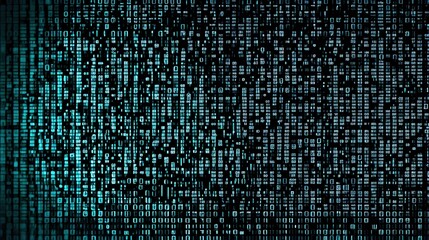 Binary code streaming across a digital display, symbolizing the complexities of hacking.