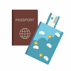 passport and ticket isolated icon design, vector illustration 