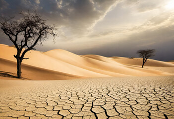 Desertification and Drought in minimal style, desert