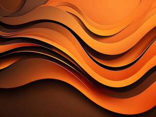 Obraz premium abstract corporate background with smooth waves made of dark orange material. Vector artwork design