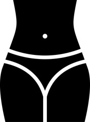 Woman waist icon in flat style.