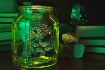 The little monster in the jar. 