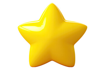 3D Yellow Star Isolated on the white background