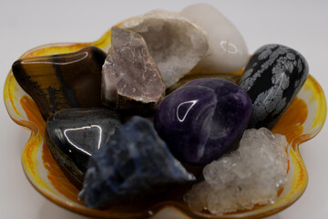 Bowl full of precious stones