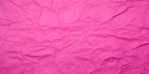 Fototapeta premium Crumpled pink paper texture. Abstract minimalist background. Image for background, wallpaper, and banner with copy space.