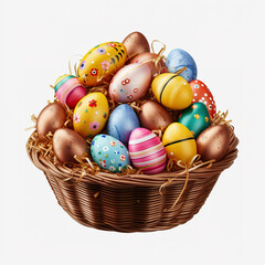easter eggs in basket