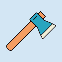 Axe or hatchet vector icon. Camping sign