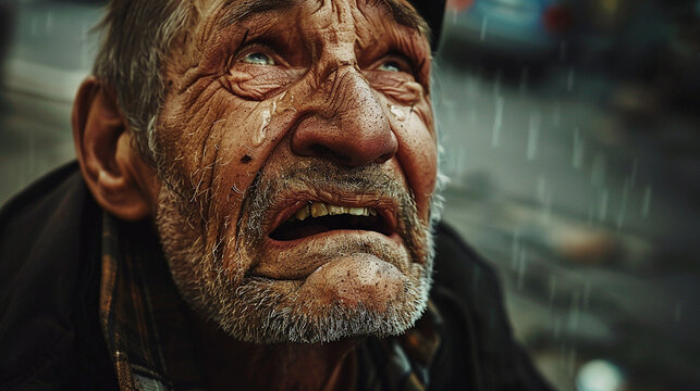 portrait of a man crying
