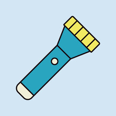 Flashlight vector icon. Camping sign