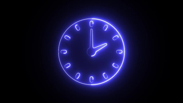 Round wall clock animation. beautiful clock icon in a flat style 4k video.
