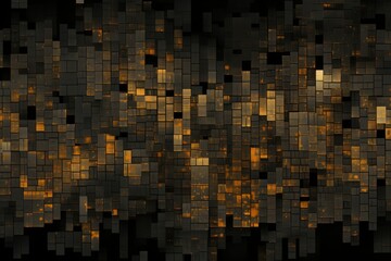 Abstract pattern of coding. chaotic gold and black colors in a stunning visual display