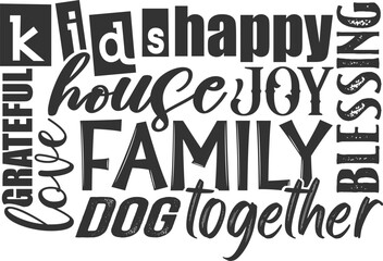Family Word Art - Family Illustration
