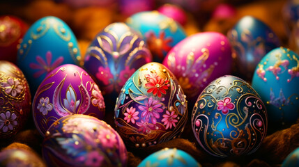 Fototapeta na wymiar A mesmerizing display of Easter eggs