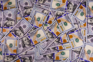 Background of one hundred dollar banknotes