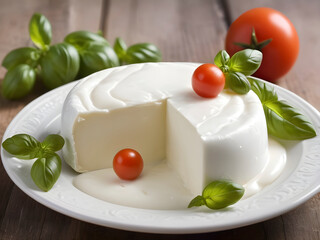 Fresh Mozzarella and Cream Cheese Delight with Tomatoes and Basil
