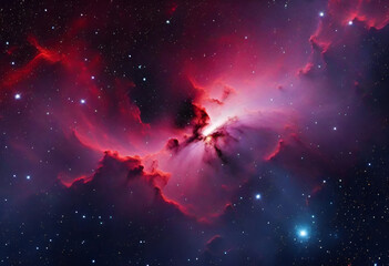 Obraz premium nebula from outer space in minimal style, with shiny stars