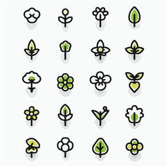 outline icon set of Botanical Bliss