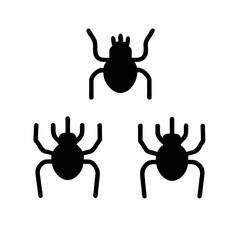 Halloween Spider's Web Vector: Black Spider on White Background, Illustrating a Danger Insect- Perfect for October Holiday Flyer Mockup.