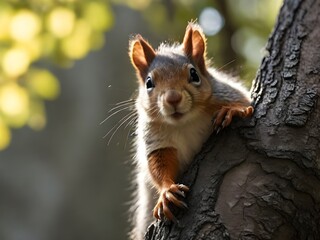 Naklejka na ściany i meble Portrait eines Eichhörnchens