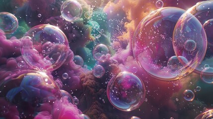 Soap bubble texture, pattern, background Generative AI
