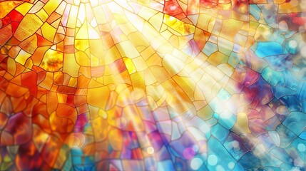 Easter Resurrection Stained Glass Background

