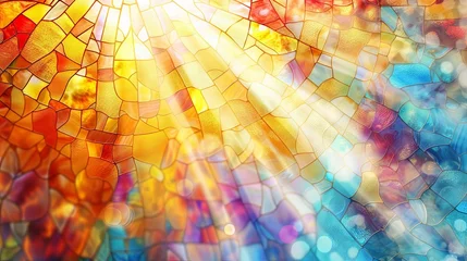 Crédence de cuisine en verre imprimé Coloré Easter Resurrection Stained Glass Background  