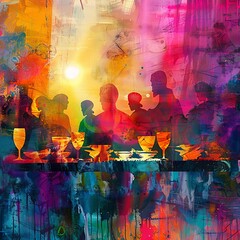 Modern Art Reimagining of The Last Supper for Easter

