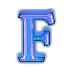 Glowing blue symbol. letter f