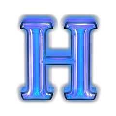 Glowing blue symbol. letter h