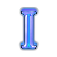Glowing blue symbol. letter i