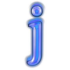 Glowing blue symbol. letter j